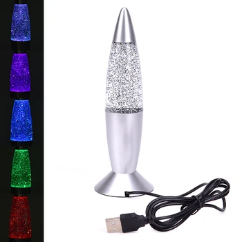 

3D Rocket Multi Color Changing Lava Lamp RGB LED Glitter Night Light Christmas