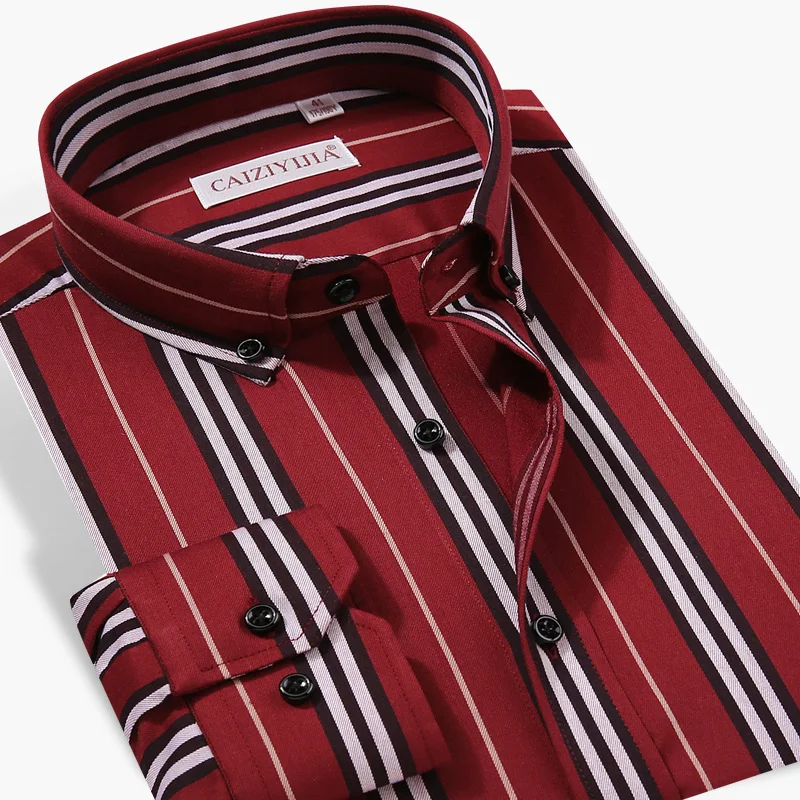 Новая весенне-осенняя модная разноцветная полосатая рубашка Masculina мужская брендовая одежда шелковая рубашка с длинными рукавами - Цвет: CZYJ20190817C