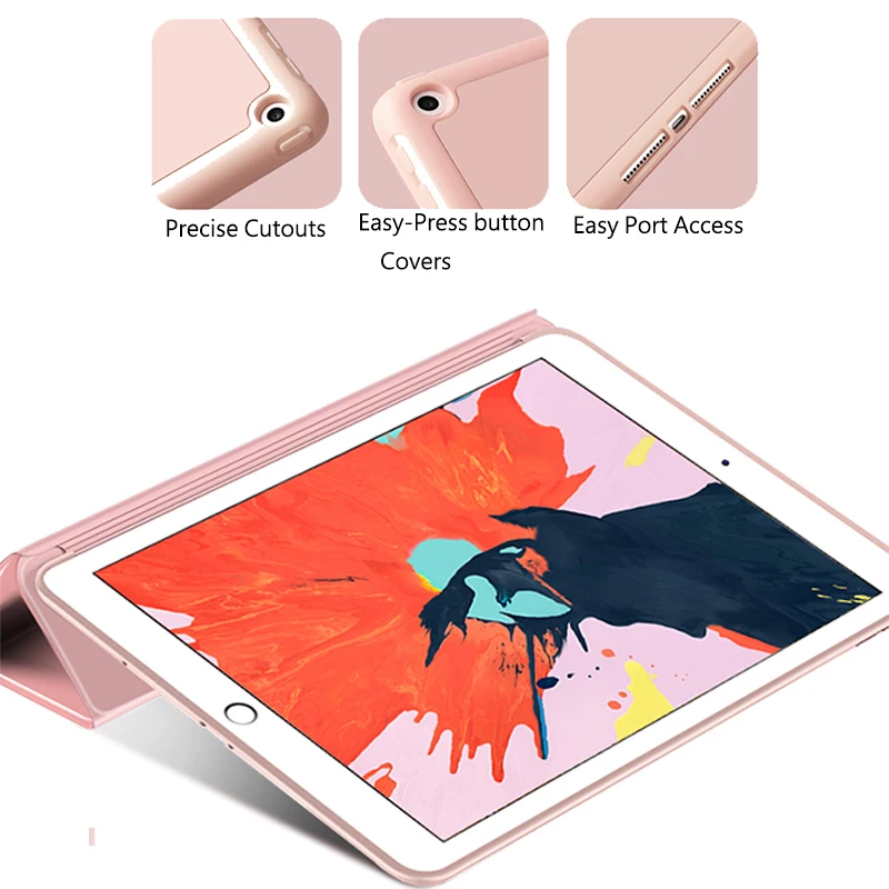 Чехол-книжка для iPad Air 1 Air 2 iPad 9,7 5 6 th, мягкий силиконовый чехол-подставка, Умный Магнитный чехол для iPad, чехол