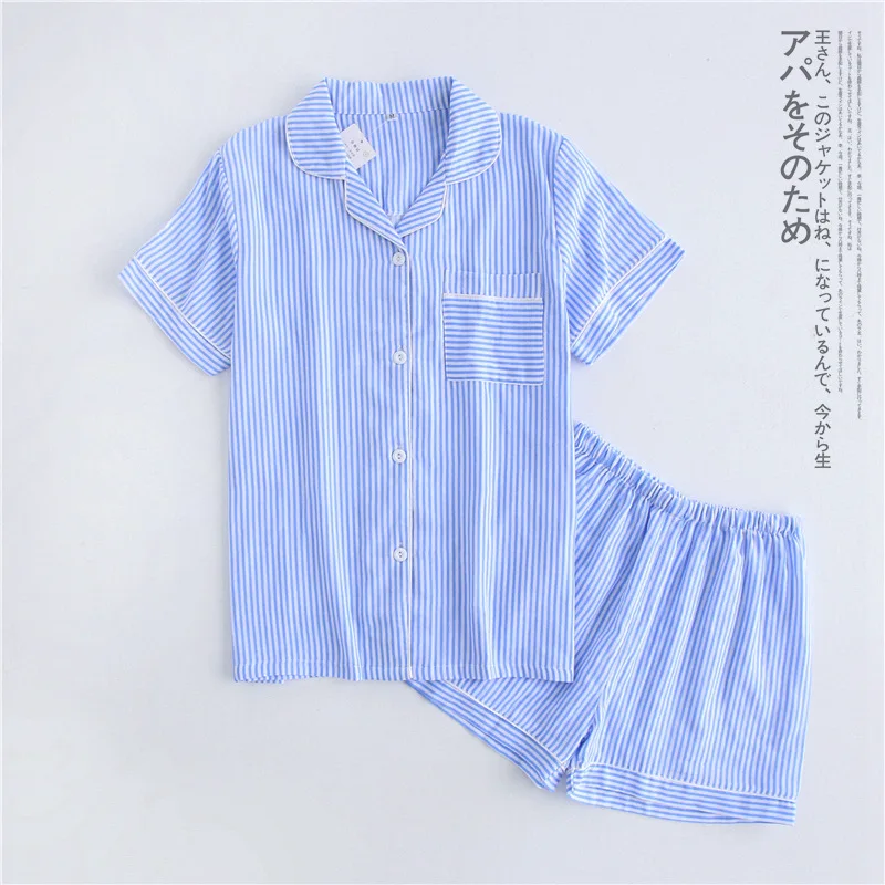 Short Pyjamas Women Cotton Short Sleeves Ladies Pajama Sets Shorts Japanese Simple Cute Cartoon Sleepwear Women Homewear - Цвет: YZL-23