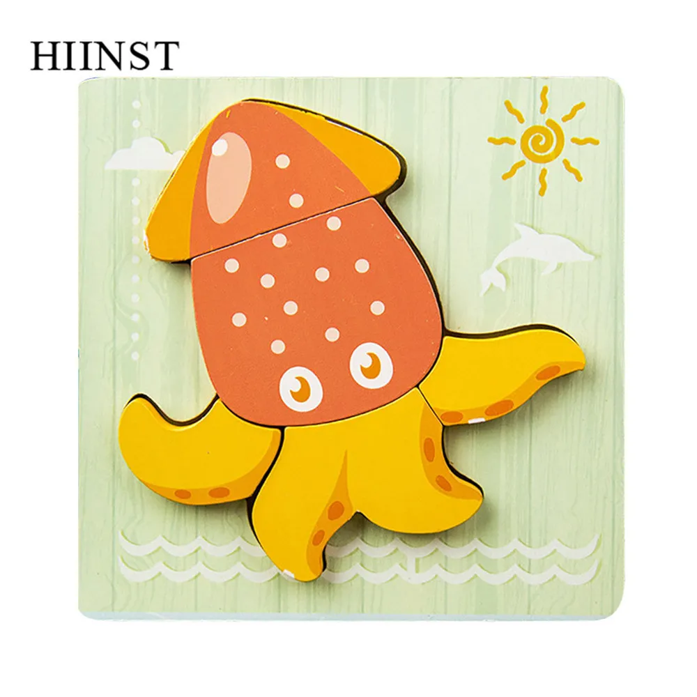 HIINST пазл, игрушки для детей, Kawaii деревянные пазлы с животными, детские развивающие игрушки, развивающие игрушки для малышей