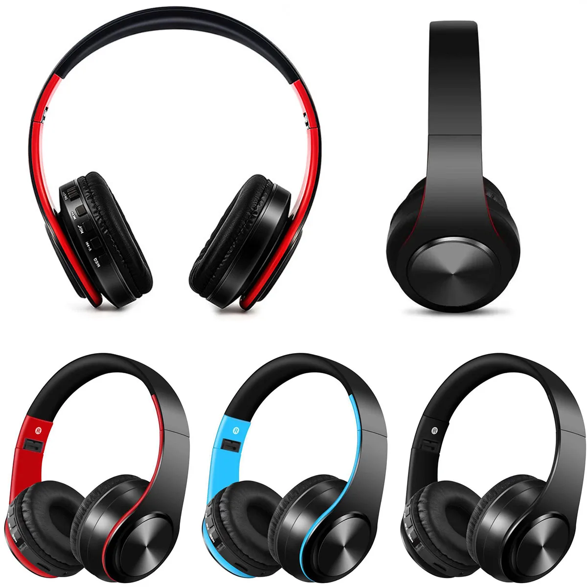 Puseky BT беспроводные наушники Bluetooth гарнитура складные наушники регулируемые наушники с микрофоном для телефона фильм Mp3 ТВ
