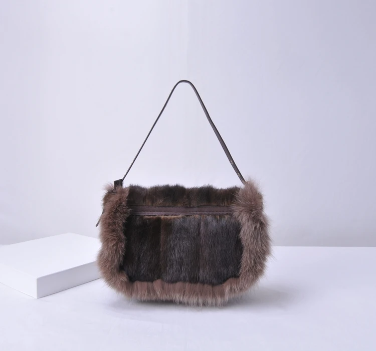 Новые женские сумки зимние женские сумки из натурального меха лисы цепи сумка через плечо наклонная диагональ большой размер Дамская сумка