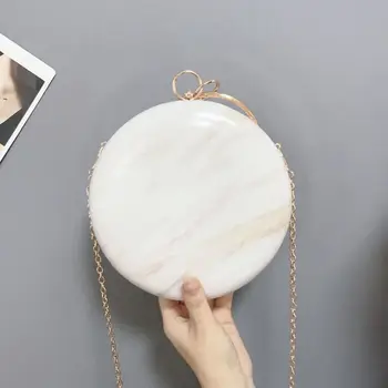 

Fashion Women Round Shape Evening Shoulder Bag Bridal Clutch Lady Elegant Wedding Party Prom Purse Female Handbag Crossbody Bag