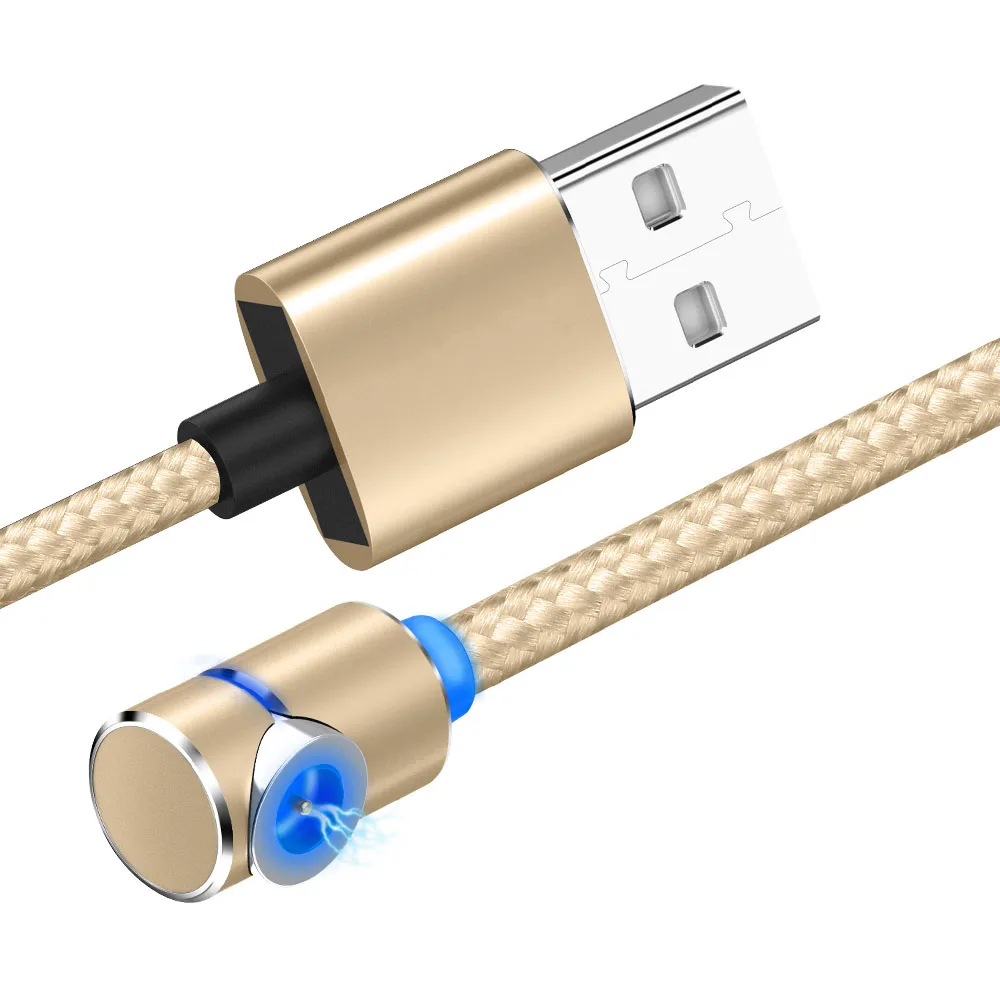 Only Cable Gold Магнитный кабель передачи данных 1 м нейлон 2A Быстрая зарядка светодиодный Micro USB для Apple Android type C для iPhone X Xs XR для huawei - Цвет: Only Cable Gold