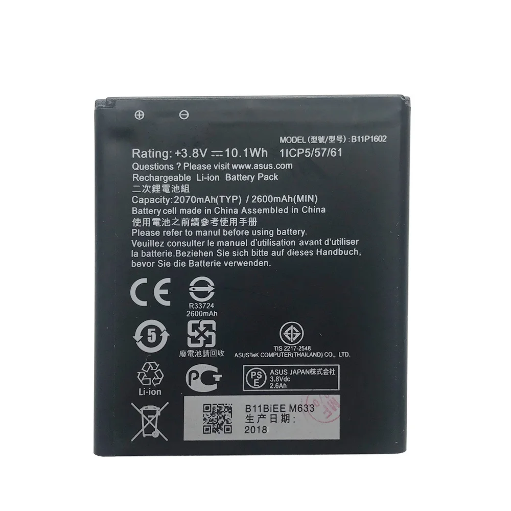2600 мАч B11P1602 Сменный аккумулятор для телефона ASUS Zenfone Go " ZB500KL X00AD X00ADC X00ADA литий-полимерный аккумулятор