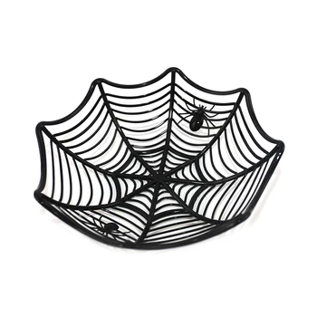 

Halloween Spider Web Candy Basket Black Orange Candy Bowl Plastic Candy Box Halloween Decoration Party Supplies