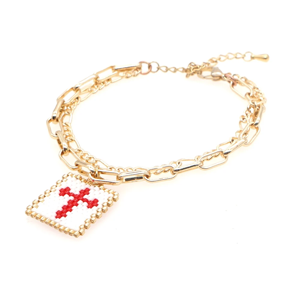 

Go2boho Cross Charm Bracelet For Women Gold Plated Chain Pulsera Jewelry 2021 Peace Bracelets Jewellery Gift For The New Year