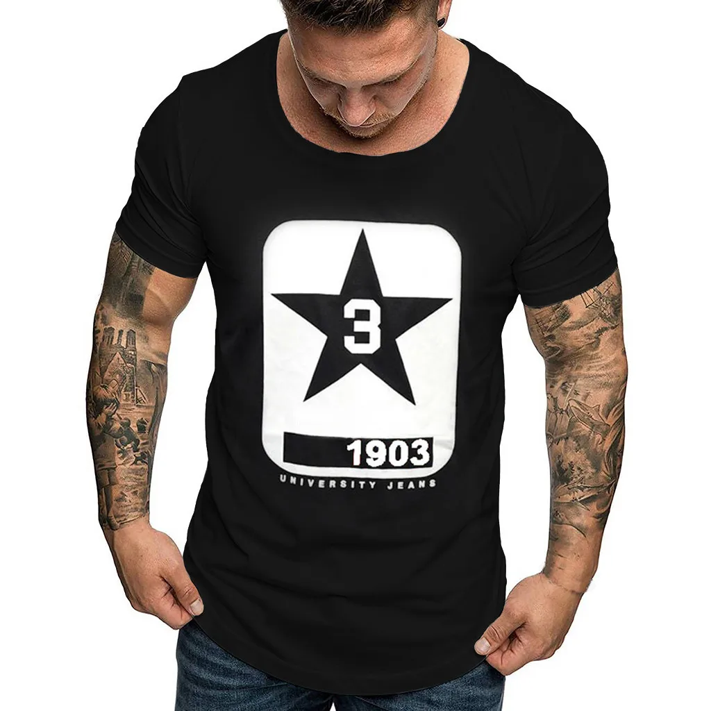 

Mens Short Sleeves T Shirts 2019 Summer New Letter Printed Slim Swag Top Tees Male Fashion Brand Clothing Mar26