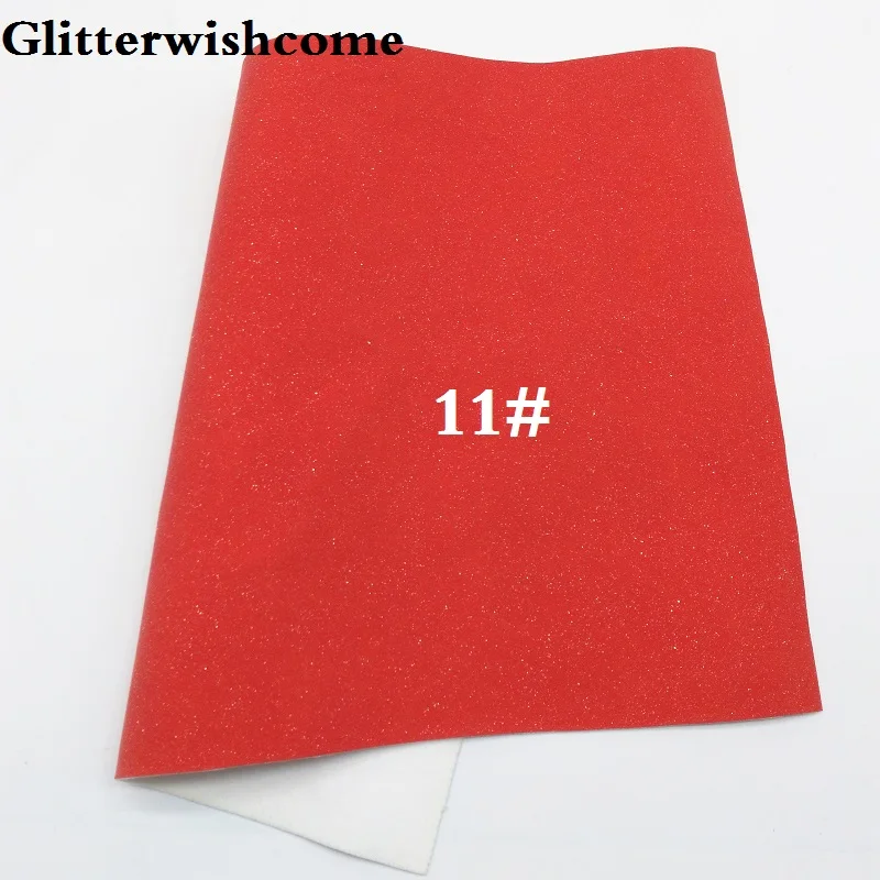 Glitterwishcome 21X29 см А4 Размер синтетическая кожа, замша кожа с блестками, искусственная из искусственной кожи Ткань Винил для бантов, GM036A - Цвет: 11