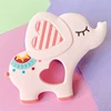 1PCS Elephant Silicone Baby Teether Cartoon Animal BPA Free beads Teething Necklace DIY Shower Food Grade Teether Chew Toy 6