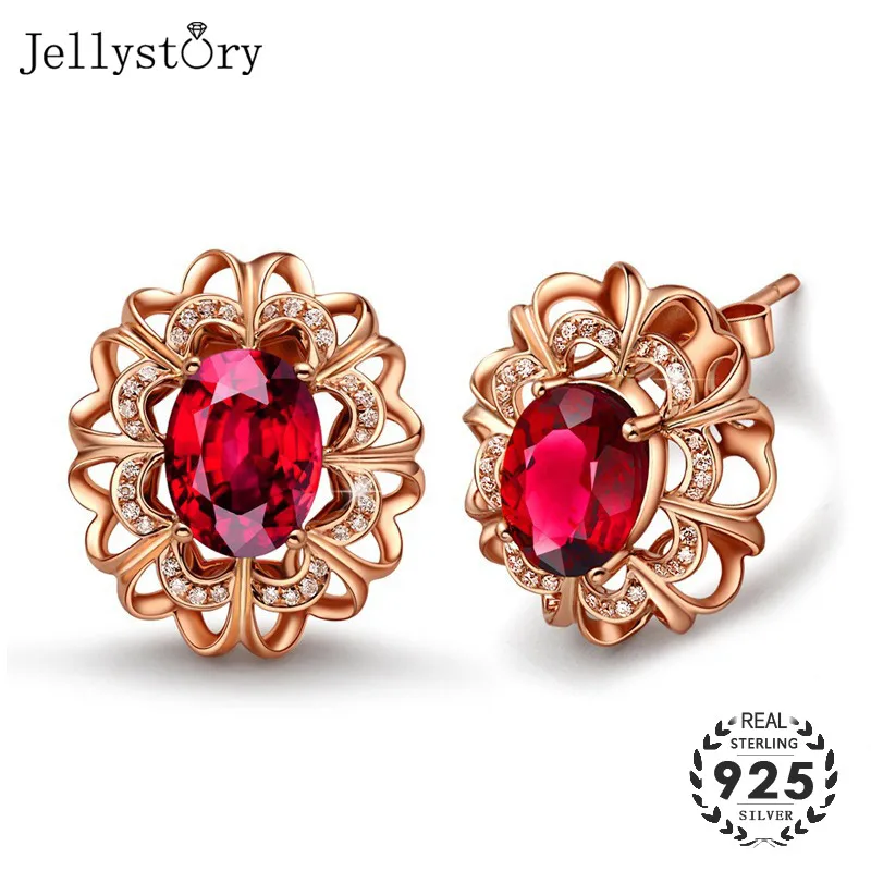 Jellystory элегантные серьги для женщин 925 серебряные ювелирные изделия с овальной