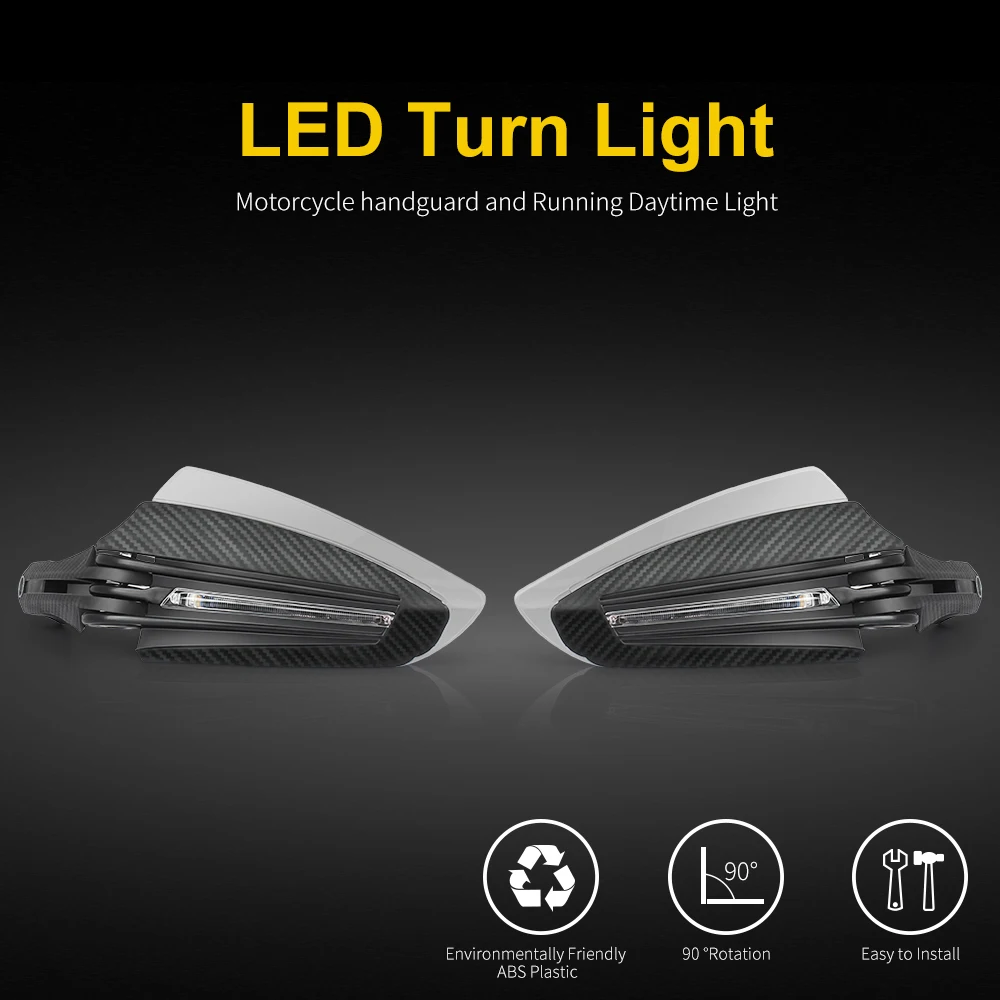  Motorcycle Handguards Motocross Carbon 22mm 7/8'' LED Turn Signal Falling Protection Pit Bike Endur - 32984930883