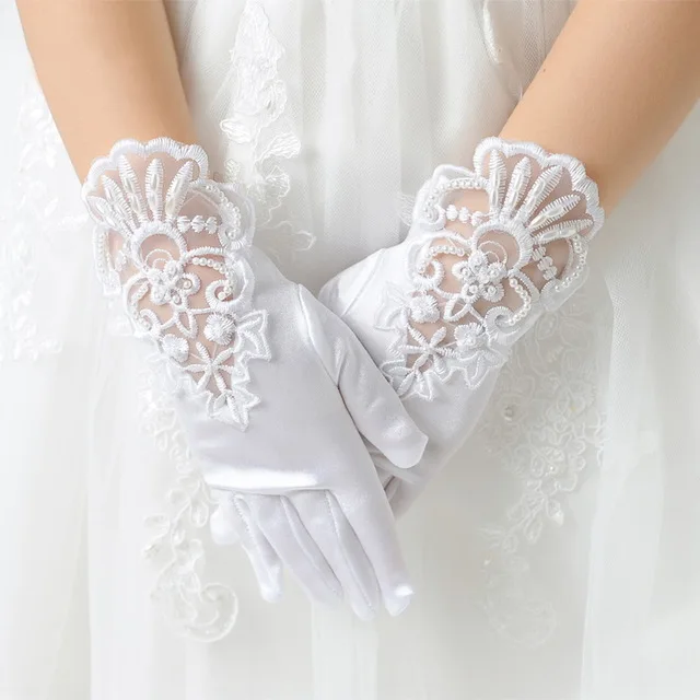 Gloves Платье для девочек с цветочным узором и бантом-бабочкой; детский праздничный костюм; Детские торжественные мероприятия; Vestidos; платье-пачка с цветочным рисунком; пышное свадебное платье - Цвет: Gloves