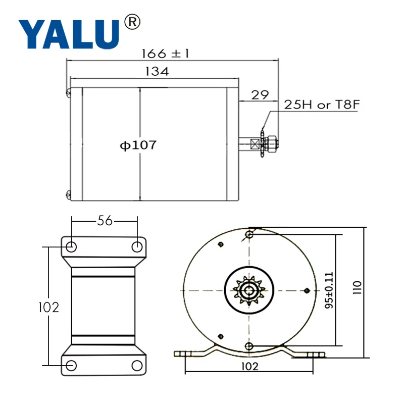 Обновленный бесщеточный двигатель постоянного тока YALU MY1020 BM1109 1600 Вт 48 В средний