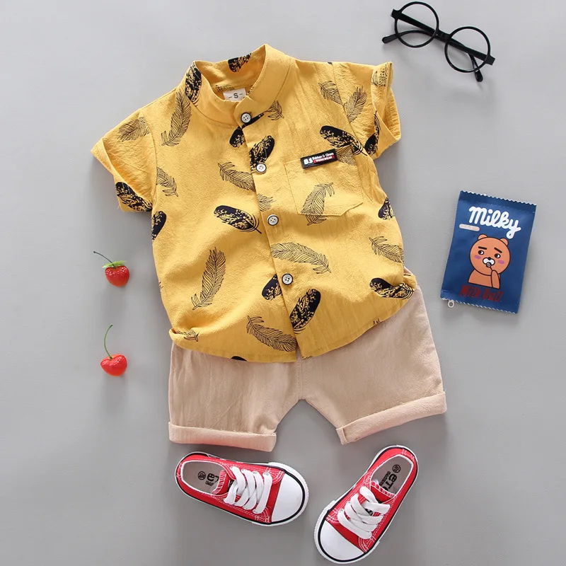New Summer Baby Clothing Children Boys Fashion Printed Shirt Shorts 2Pcs/Sets Toddler Casual Cotton Clothes Suit Kids Tracksuits 5