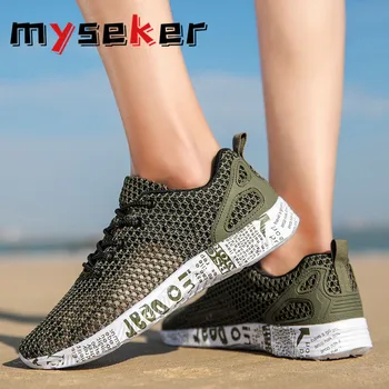 

Man Light Soft Lace Up Walking Shoe Water Surf Hollow Men's Sport Shoes Big Size Sneakers for Men Low Top Flat Running Shoes T6