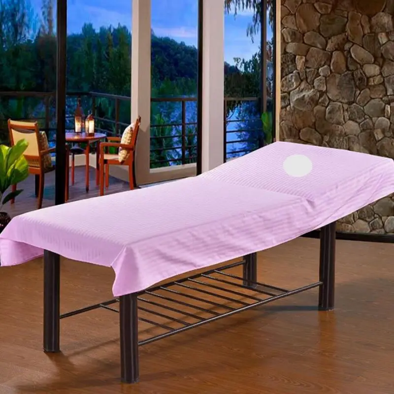 Pink 190x80cm Водостойкая простынь для массажного стола с отверстием для дыхания санитарный целитель салон красоты спа лист косметический набор постельного белья - Цвет: Pink 190x80cm