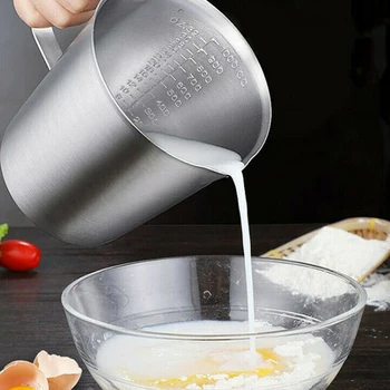 

Thick Stainless Steel Measuring Cup With Scale 2000ml 1000ml 500ml Kitchen Baking Tea Large Capacity Measuring Cup