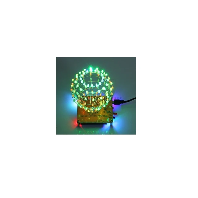 

A7-- Colarful LED Cubic Ball DIY Kit 3mm RGB LED Light Cube Cubic Ball Creative Electronic Kit Remote Control Brain-training Toy