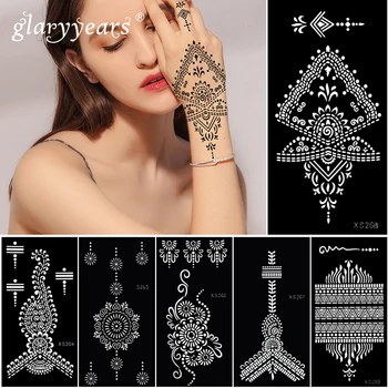 

glaryyears 7 Pieces/Set Lace Makeup Henna Stencil Hot Flower Pattern Paste Drawing Lady Hand Body Art Sexy Product Waterproof