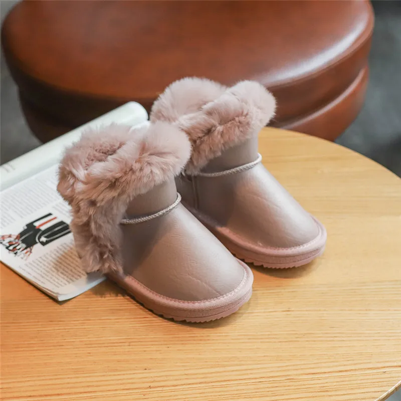 SZ178Pink Короткие ботинки; ботинки для маленьких девочек; теплые зимние ботинки в стиле принцессы; ботильоны на нескользящей подошве; большие размеры; SZ178 - Цвет: SZ178Pink