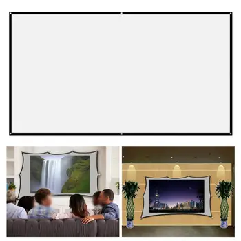 

100-Inch Elastic Simple Soft Home Outdoor Movie Projection Screen Wall Mounted Projector Screen 160 Degrees wide angle