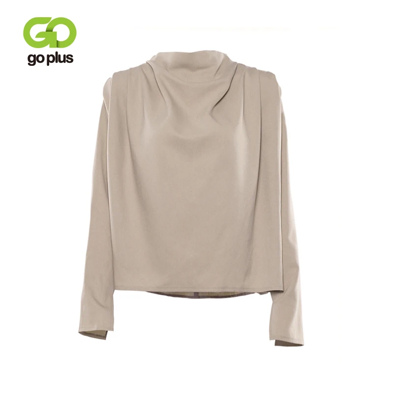 

GOPLUS 2020 Women Blouses Autumn and Winter New Long Sleeve Ladies Clothing Fashion Elegant Turtleneck Blouse Office Lady