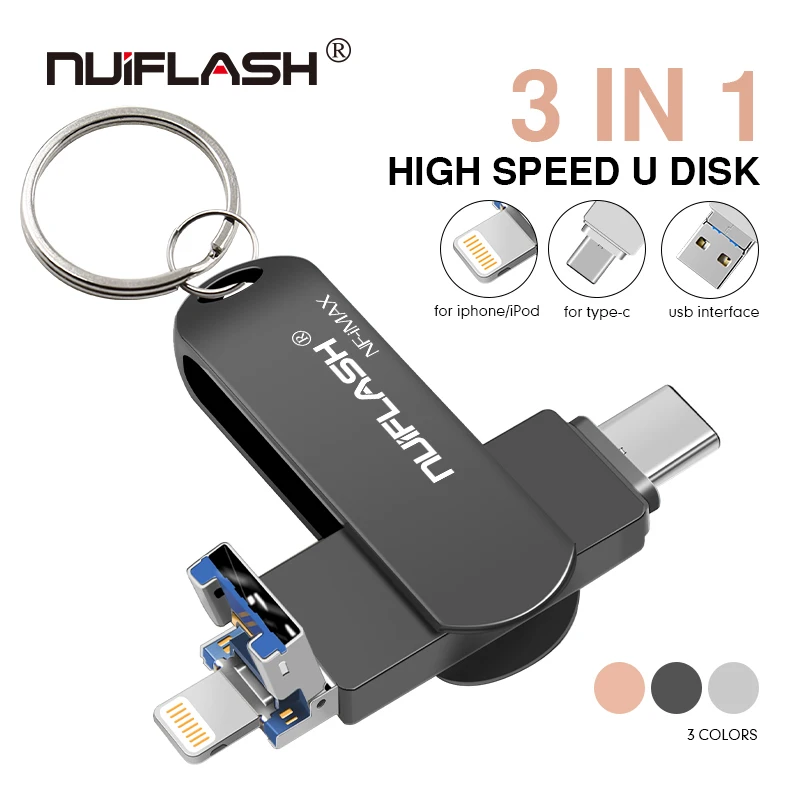 Usb флеш накопитель 3 в 1 16 2 0 ГБ для iPhone X/8/7/7Plus/6/6s/5ipad|USB флэш-накопители| |