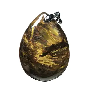 

Necklace Pendant Natural Yellow Pietersite Jewelry For Woman Man Crystal 36x26x8mm Beads Namibia Firework Stone Jewelry AAAAA