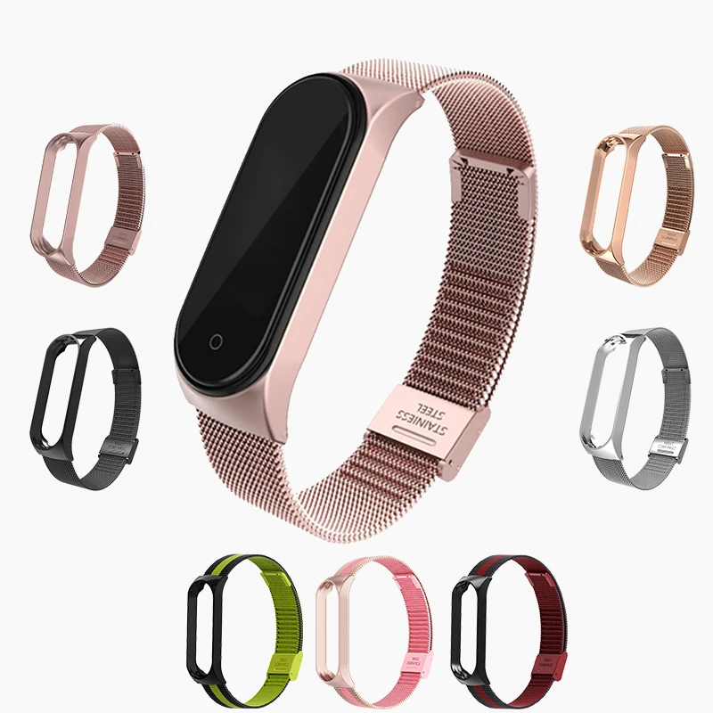 Металлический браслет Mi band 4 3 для Xiaomi Band Безвинтовой смарт Band4 стальной