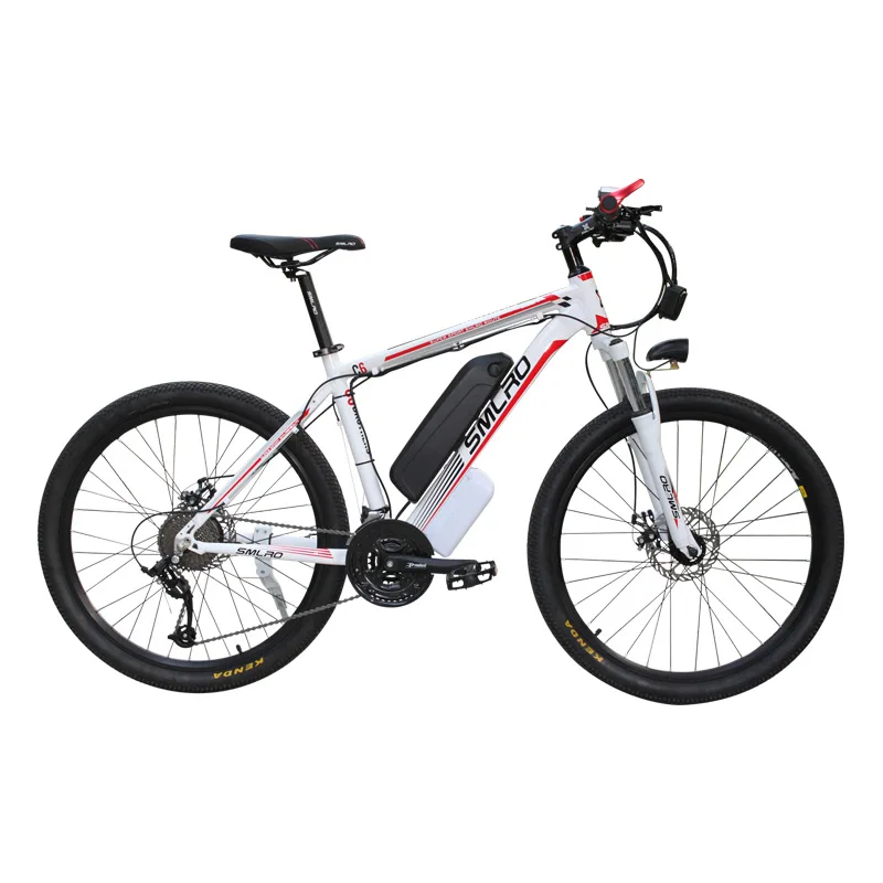 Модернизированный Электрический горный велосипед 350/500W 29 ''Электрический велосипед со съемной 48V литий-ионный Батарея 21 Скорость переключения передач - Цвет: 29white red500W13AH