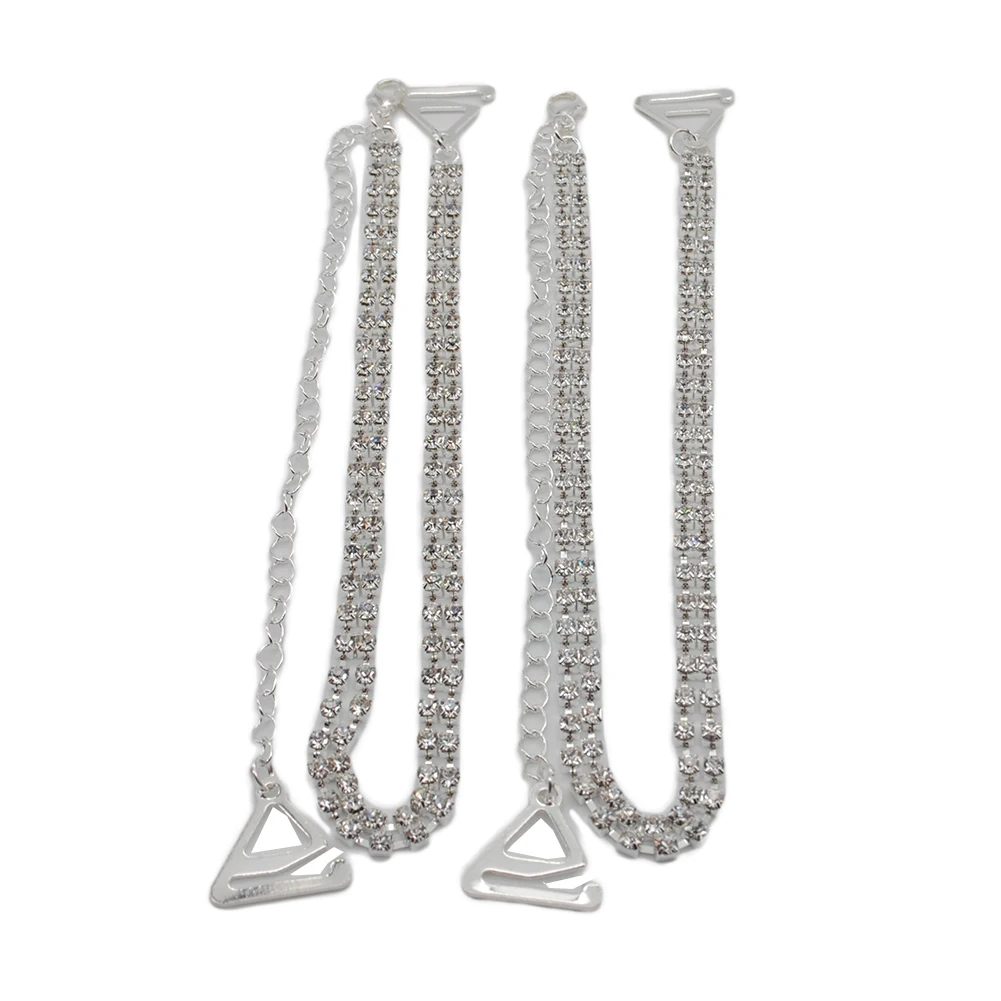 

Adjustable clear crystal belt gorgeous prom diamante rhinestone bra strap party evening dress underwear women