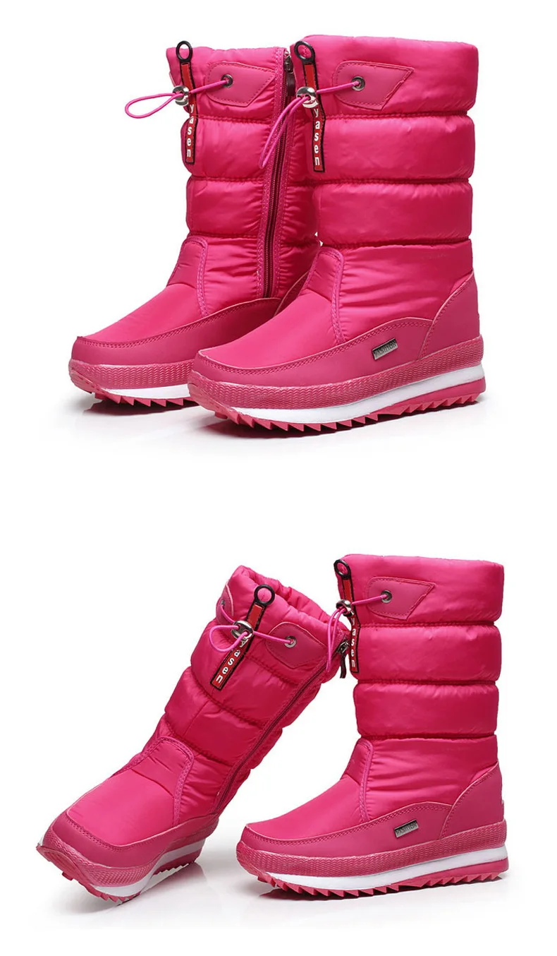 Women snow boots  platform winter boots thick plush waterproof non-slip boots  fashion women winter shoes  warm fur  botas mujer