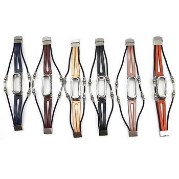 

Gosear PU Leather Metal Replacement Watch Strap Band Wristband with Case Cover for Xiaomi Mi Band Miband 4 Mi4 Smart Bracelet