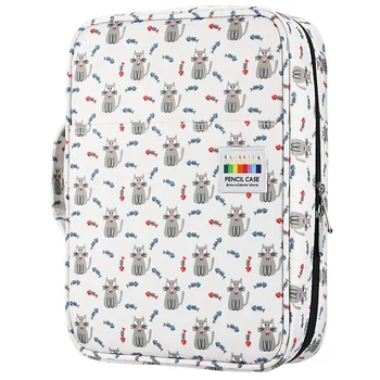 

220 Slots Colored Pencil Case Pen Case Organizer with Handy Wrap & Zipper, Multilayer Holder for Pencils Pen (Fish Cat)