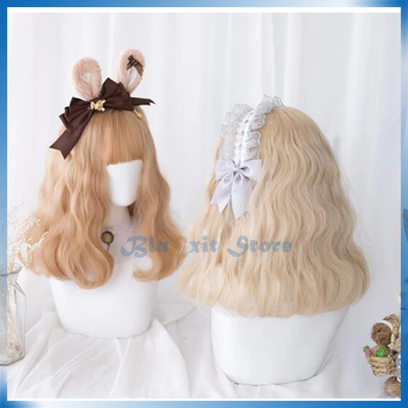 4 цвета Лолита Харадзюку парик косплей милый золотой коричневый черный блонд