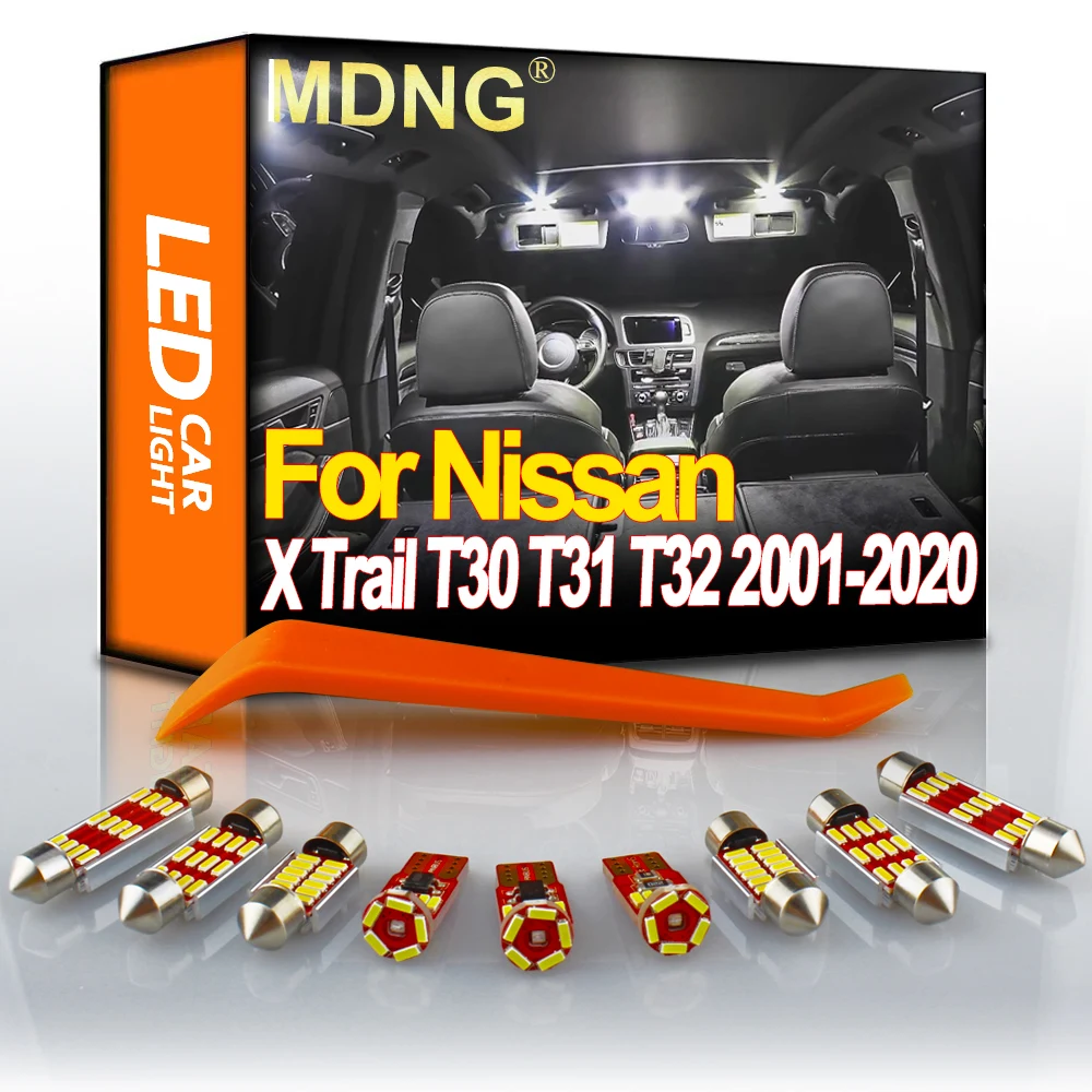 MDNG Canbus для Nissan X-Trail X Trail T30 T31 T32 2001-2020 Авто T10 светодиодный интерьерный Купол Карта