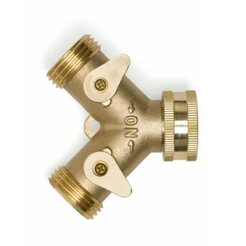 

Heavy Duty Brass Y Shape Garden Hose Connector 2 Way Tap Splitter 3/4 Inch Irrigation Valve Garden Hose Splitter Watering