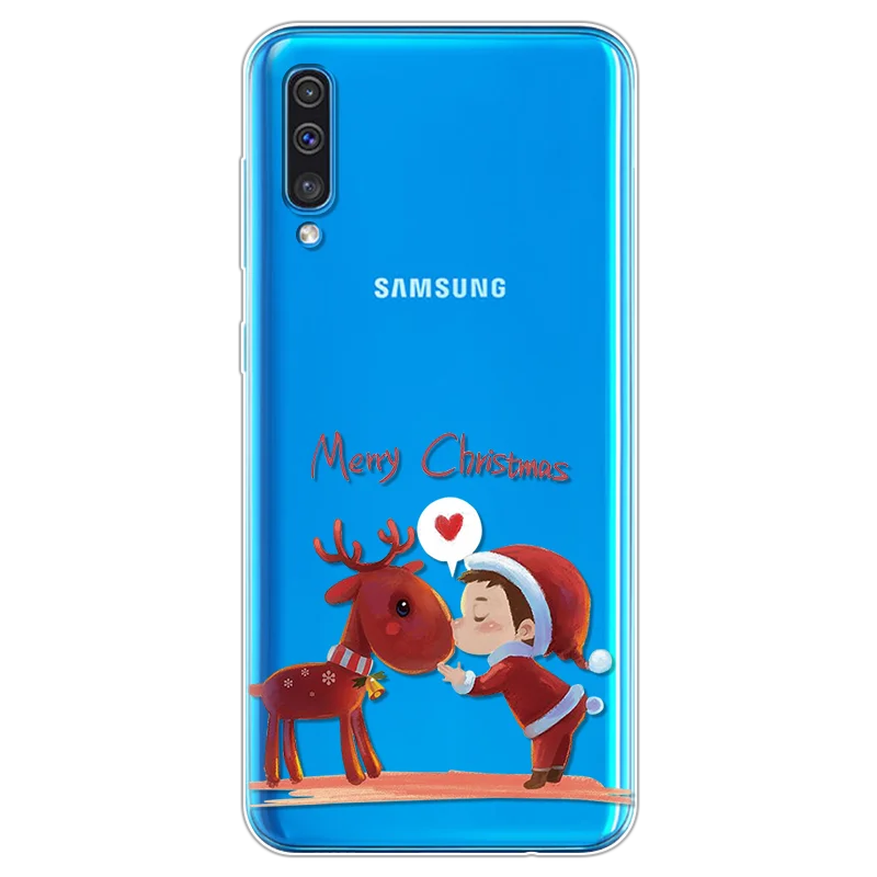 Merry Christmas Cartoon Santa Claus Deer Case For Samsung Galaxy A50 Soft Silicon Coque For Samsung A40 A60 A70 A7 A9 Cover - Цвет: sd-lu