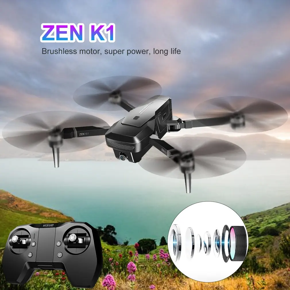 Visuo ZEN K1 GPS радиоуправляемый дрон с двойной камерой 4K HD управление жестами 5G Wifi FPV
