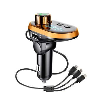 

Waterproof Car MP3 Player Handsfree Car Kit Blue Screen Bluetooth FM Transmitter V5.0 TF Card 5V/3.1A Car Modulator