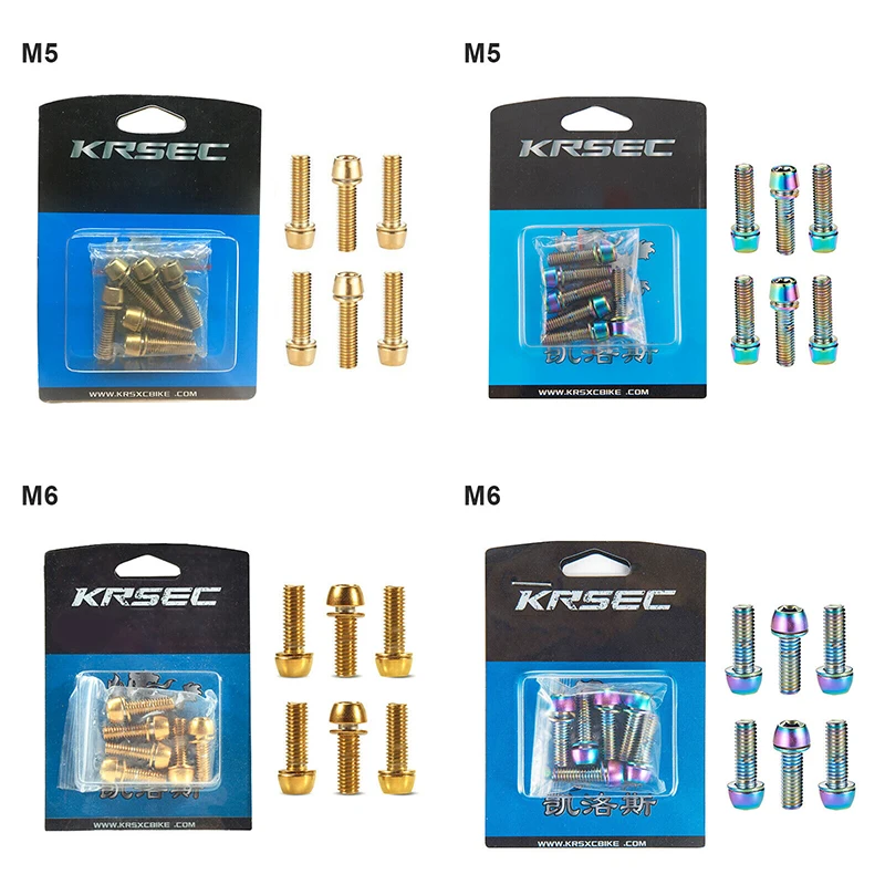 KRSCT MTB руля винты 6 шт./в упаковке M5/M6* 18 мм болты гайка подшипник