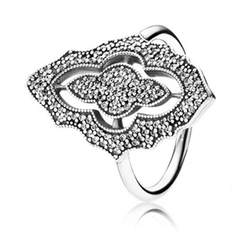 MANDY Real Silver Law 925 Cubic Zirconium Infinite Gothic Love Sartenes Original Ring Women Accessories Sobretudo Feminino - Цвет основного камня: JZ1326