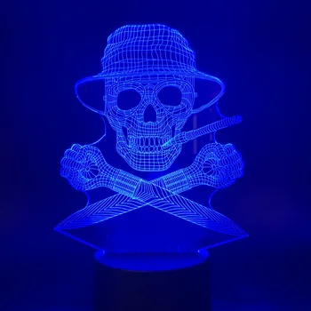 

Hunter S Thompson Gonzo Journalism Skull Man Nightlight 3d Light Led Color Changing Office Room Decor Lamp Bluetooth Speaker