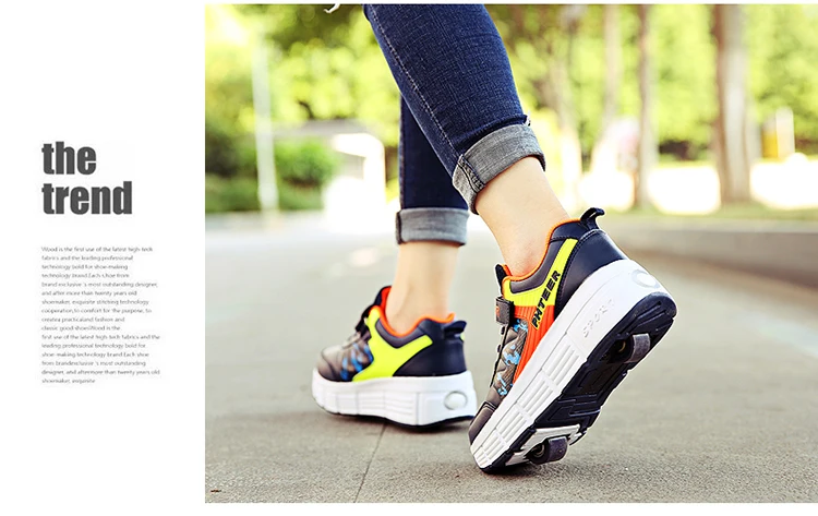 EUR 31-42 Children Junior Roller Skate Shoes Kids Sneakers With One/Two heelies Boys Girls Wheels Shoes Adult Casual boys Shoes