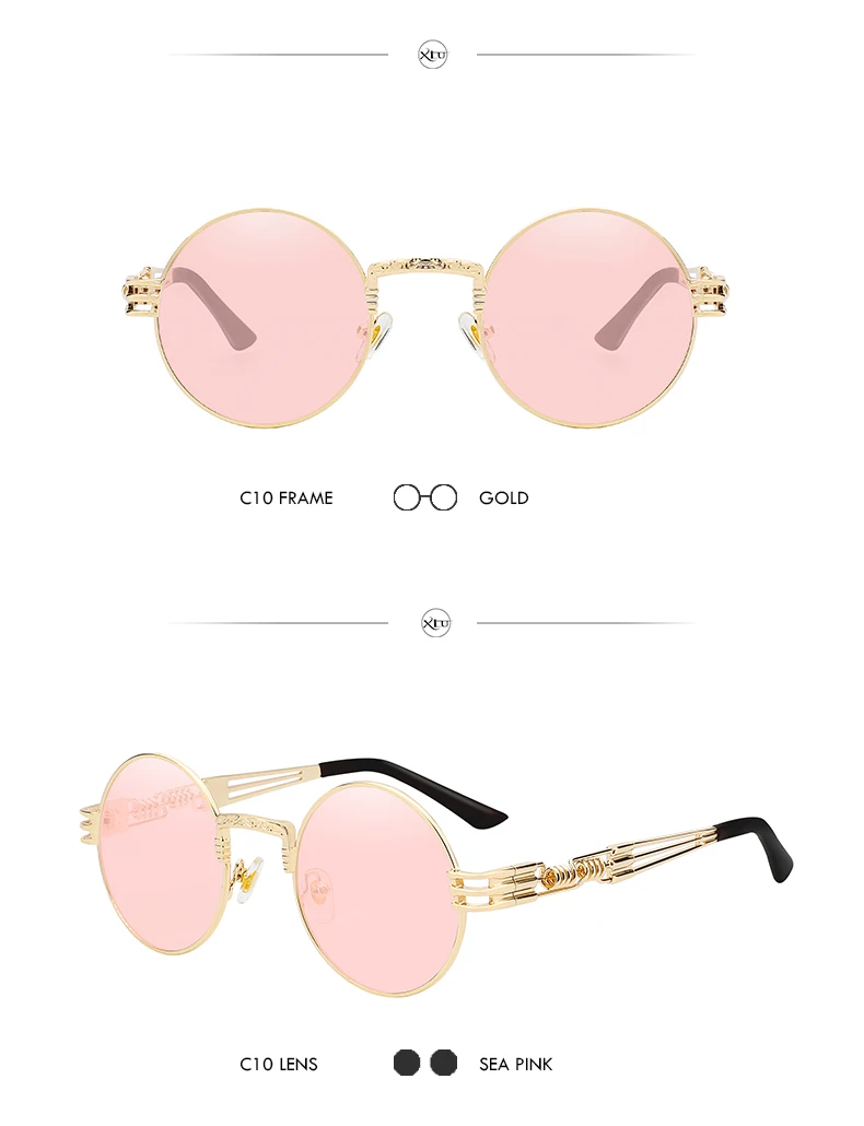 Роскошные Металлические солнцезащитные очки Для мужчин круглых солнцезащитных очков покрытие под старину винтажные очки, Ретро Lentes óculos