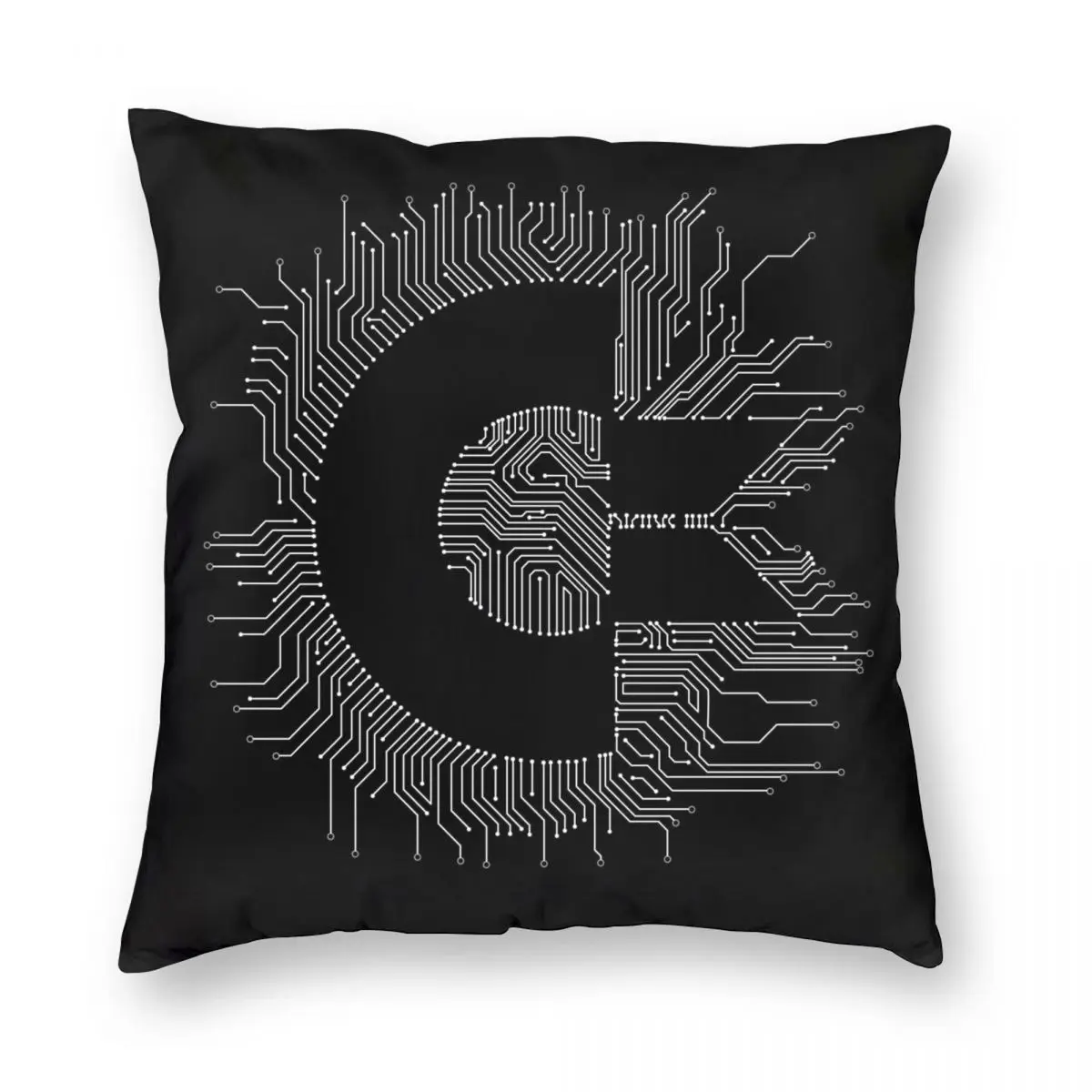 

Commodore Circuits Square Pillowcase Polyester Linen Velvet Pattern Zip Decor Pillow Case Room Cushion Cover 18"