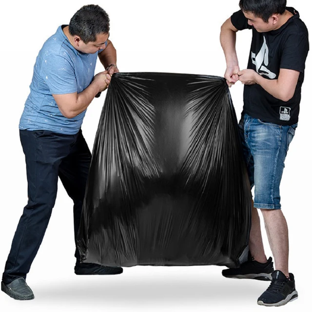 50 Pcs/Set Big Capacity Trash Bag Heavy Duty 15 Gallon Extra Large  Commercial Trash Bag Garbage Yard Black Hotel Market TrashBag - AliExpress