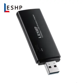 

LESHP 1200Mbps 11AC Dual Band USB 3.0 Wireless Wi-Fi Network Adapter Wide Range Compatibility Quick Installation Black